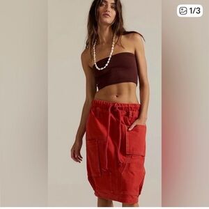 NWT Free People Carmen Skirt, Mineral red - Small